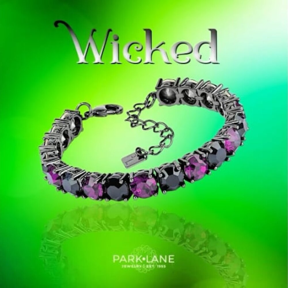 Limited Edition Park Lane Wicked Impression Tennis Bracelet Amethyst Jet Crystal